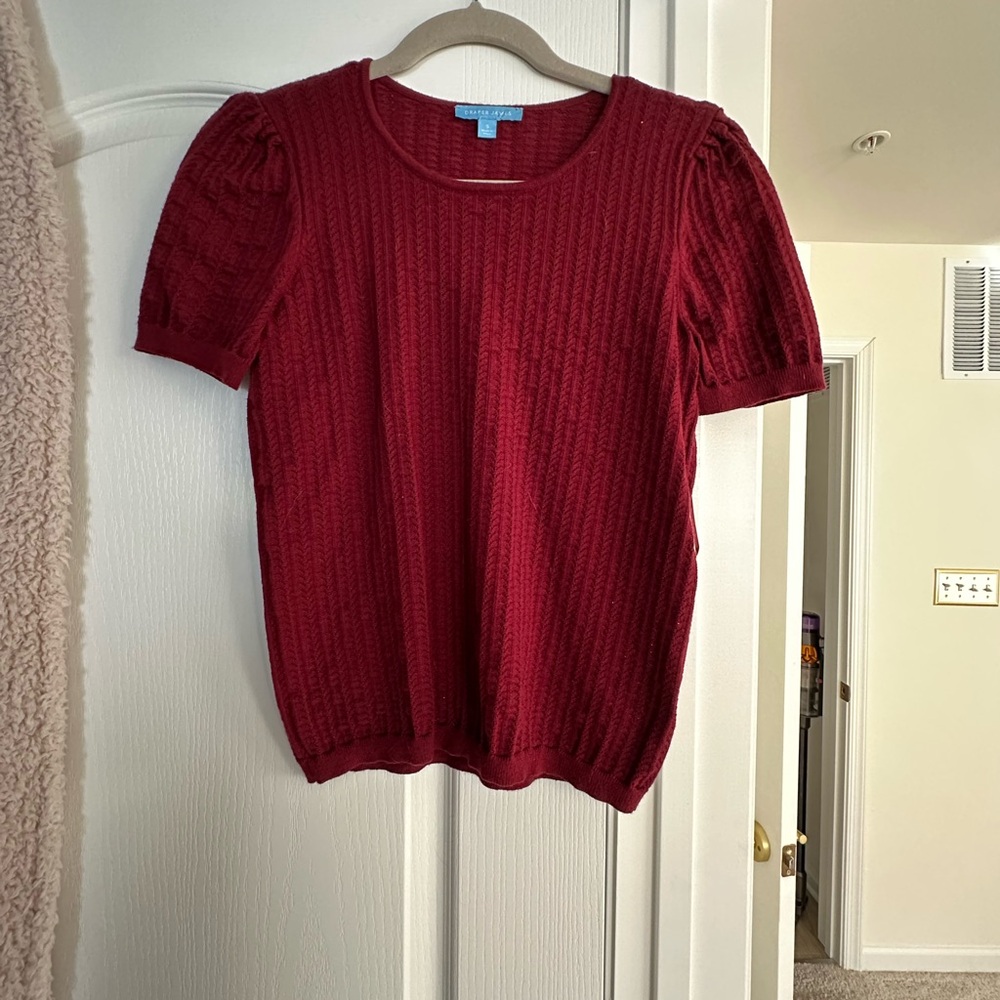 Draper James Rich Red Crew Neck Sweater